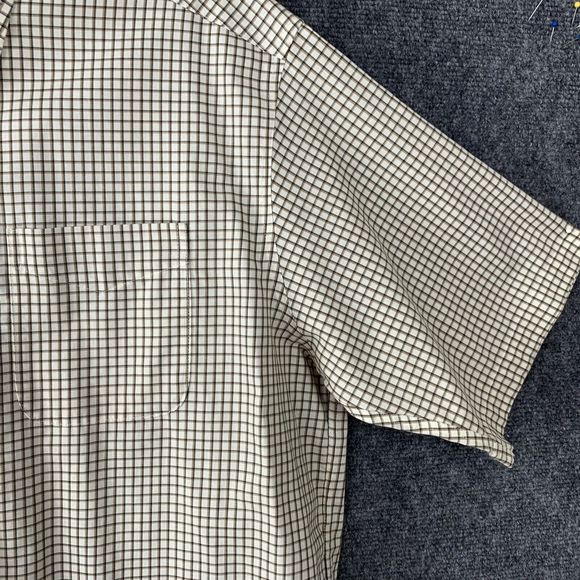 LL Bean Button Down Short Sleeve Shirt Men L Tall Windowpane Ck Wrinkle Resist. - Picture 6 of 12